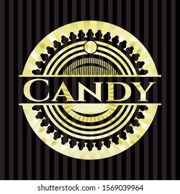 Candy golden emblem. Vector Illustration. Detailed.