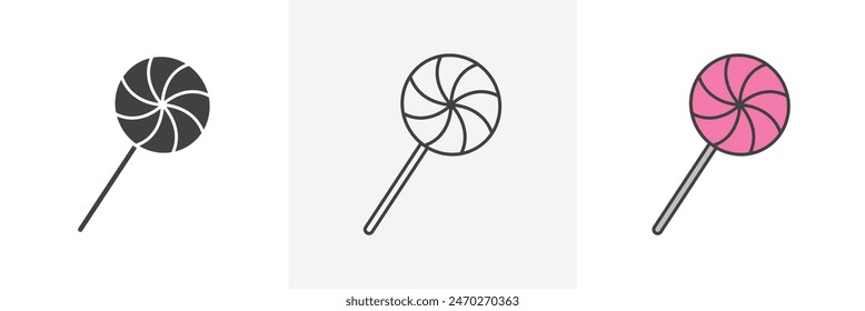 Candy graphics. Lollipop vector. Sucker lolipop symbol.