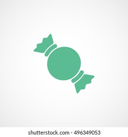 Candy Green Flat Icon On White Background