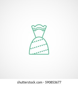 Candy Green Line Icon On White Background