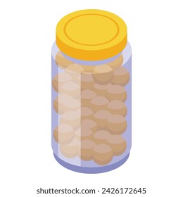 Icono de goma de caramelo vector isométrico. Ayuda voluntaria. Socorro social