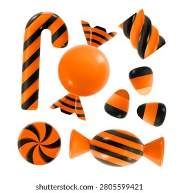 Candy Halloween 3d vector illustration isolated