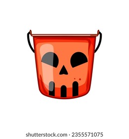 candy halloween bucket cartoon. trick treat, october autumn, spooky scary candy halloween bucket sign. isolated symbol vector illustration
