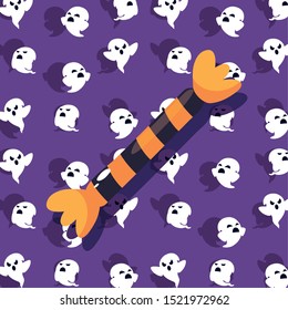 candy of halloween in colorful background vector illustration design