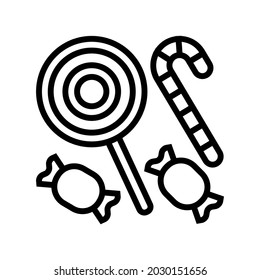 candy halloween line icon vector. candy halloween sign. isolated contour symbol black illustration