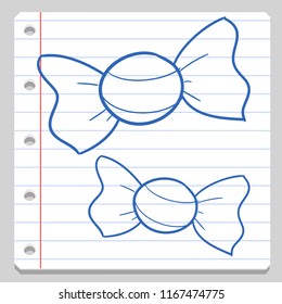 Candy Halloween Notebook School Doodle Icon Symbol Sketch Line Art