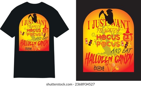  Candy -Halloween T-Shirt Design. Halloween Vector Graphic. Halloween T-shirt illustration. Beautiful and eye-catching Halloween vector