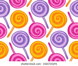 Candy hand drawn doodle pattern background wallpaper fabric
