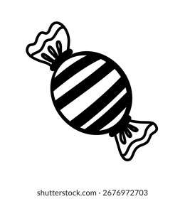 Süßigkeiten, handgezeichnet. Skizzenstil mit Doodle. Satz von verschiedenen Elementen, Zeichnungen. Vektorgrafik auf weißem Hintergrund.