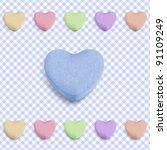 Candy heart background for new boy born announcement