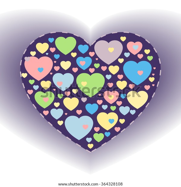 Candy Heart Big Heart Made Small Stock Vector Royalty Free 364328108