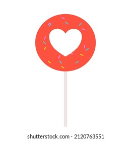 Candy heart concept on white background.vector design.gift for sweet heart.