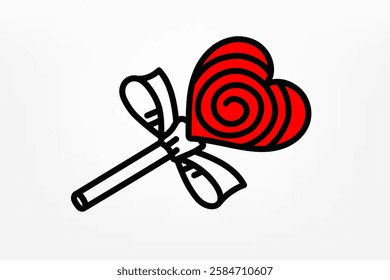 Candy heart concept. Vector doodle illustration
