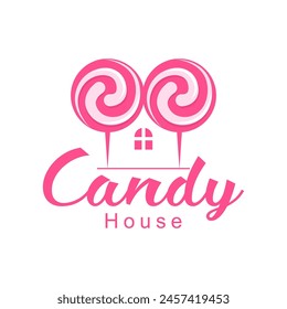 Candy House Logo Design Template. Candy Shop Logo.