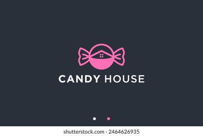 candy with house logo design vector silhouette illustration