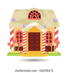 Candy House, sweet food vector