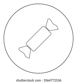 Candy icon black color in circle vector illustration