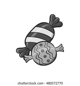 Candy icon in black monochrome style isolated on white background. Sweets symbol vector illustration