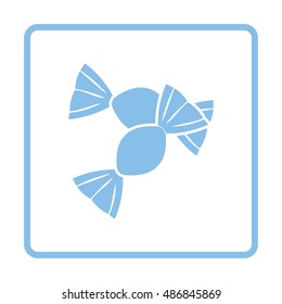Candy icon. Blue frame design. Vector illustration.