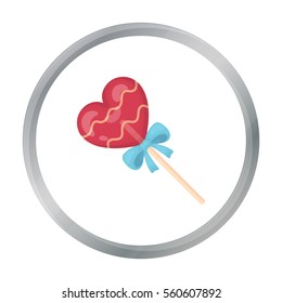 Candy icon in cartoon style isolated on white background. Romantic symbol stock vector illustration.