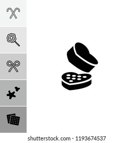 Candy icon. collection of 6 candy filled and outline icons such as cookies, cookie, lollipop. editable candy icons for web and mobile.