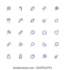 Candy Icon Collection. Pixel Perfect Candy Duoline Style 2D Symbol