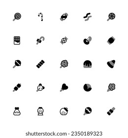 Candy Icon Collection. Pixel Perfect Candy Duotone Style 2D Icon