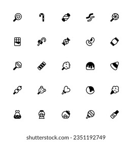Candy Icon Collection. Pixel Perfect Candy Semibold Style 2D Icon
