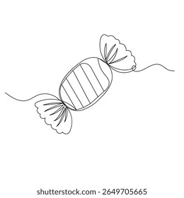 Candy  icon   continuous one line drawing of outline vector illustration 