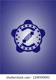 candy icon with denim texture