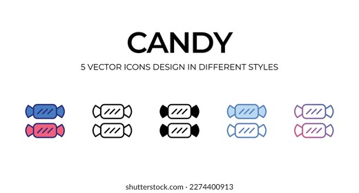 diseño de icono de caramelo en estilo Cinco con Stroke editable. Línea, Sólido, Línea plana, Color de tono Duo y Línea de degradado de color. Adecuado para diseño de páginas Web, aplicaciones móviles, UI, UX y GUI.