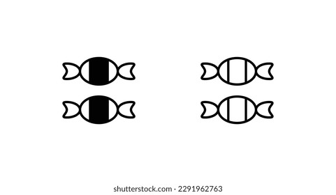 Diseño de icono de caramelo con ilustración de fondo blanco