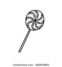 Candy Icon. Doddle Hand Drawn or Black Outline Icon Style