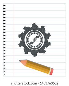 candy icon emblem with pencil effect. Vector Illustration. Detailed.