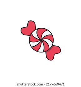 candy icon filled outline style design. candy icon vector illustration. isolated on white background.