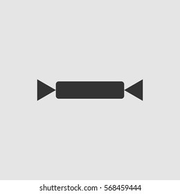 Candy icon flat. Black pictogram on grey background. Vector illustration symbol