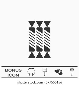 Candy icon flat. Black pictogram on white background. Vector illustration symbol and bonus button