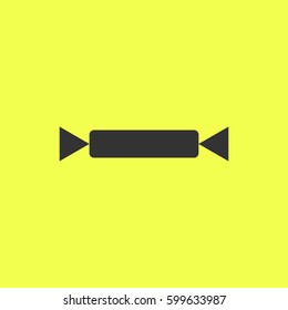 Candy icon flat. Black pictogram on white background. Vector illustration symbol and bonus button