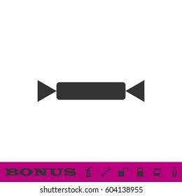 Candy icon flat. Black pictogram on white background. Vector illustration symbol and bonus button