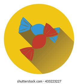 Candy icon. Flat design. Vector illustration.