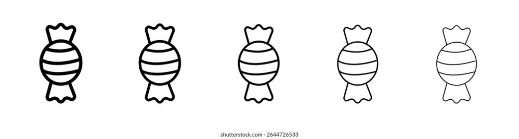 Icono de caramelo Ilustración plana Set Logo