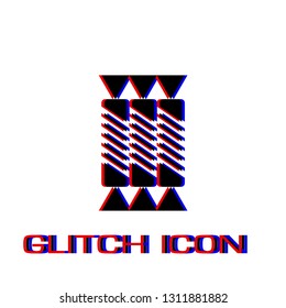 Candy icon flat. Simple pictogram - Glitch effect. Vector illustration symbol