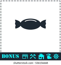 Candy icon flat. Simple vector symbol and bonus icon