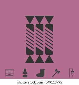 Candy icon flat. Simple vector grey pictogram and bonus symbol