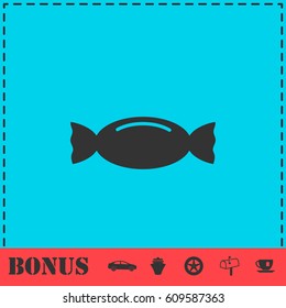Candy icon flat. Simple vector symbol and bonus icon