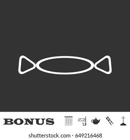 Candy icon flat. White pictogram on black background. Vector illustration symbol and bonus icons