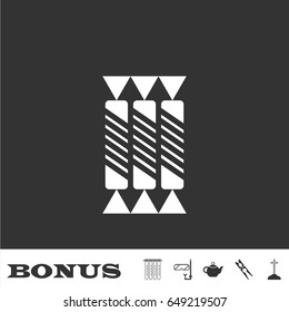 Candy icon flat. White pictogram on black background. Vector illustration symbol and bonus icons