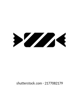 Candy icon, full black. Vector illustration, suitable for content design, poster, banner, menu, or video editing needs