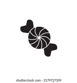 Konfektionssymbol glyph Stil Design. Süßigkeitssymbol, Vektorgrafik. einzeln auf weißem Hintergrund.