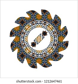 candy icon inside arabesque badge background. arabic decoration.